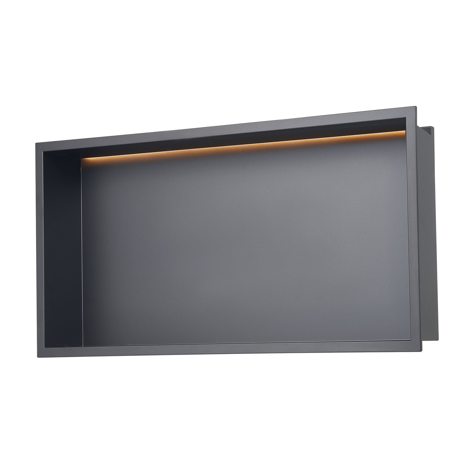 Shower Niche 33x63.5x10.2cm Recessed Wall Stainless Steel LED Strip Black
