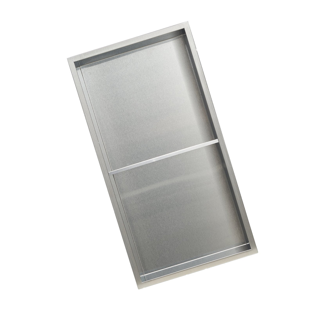 Shower Niche 33x63.5x10.2cm Recessed Wall Double-Layer Stainless Steel Silver