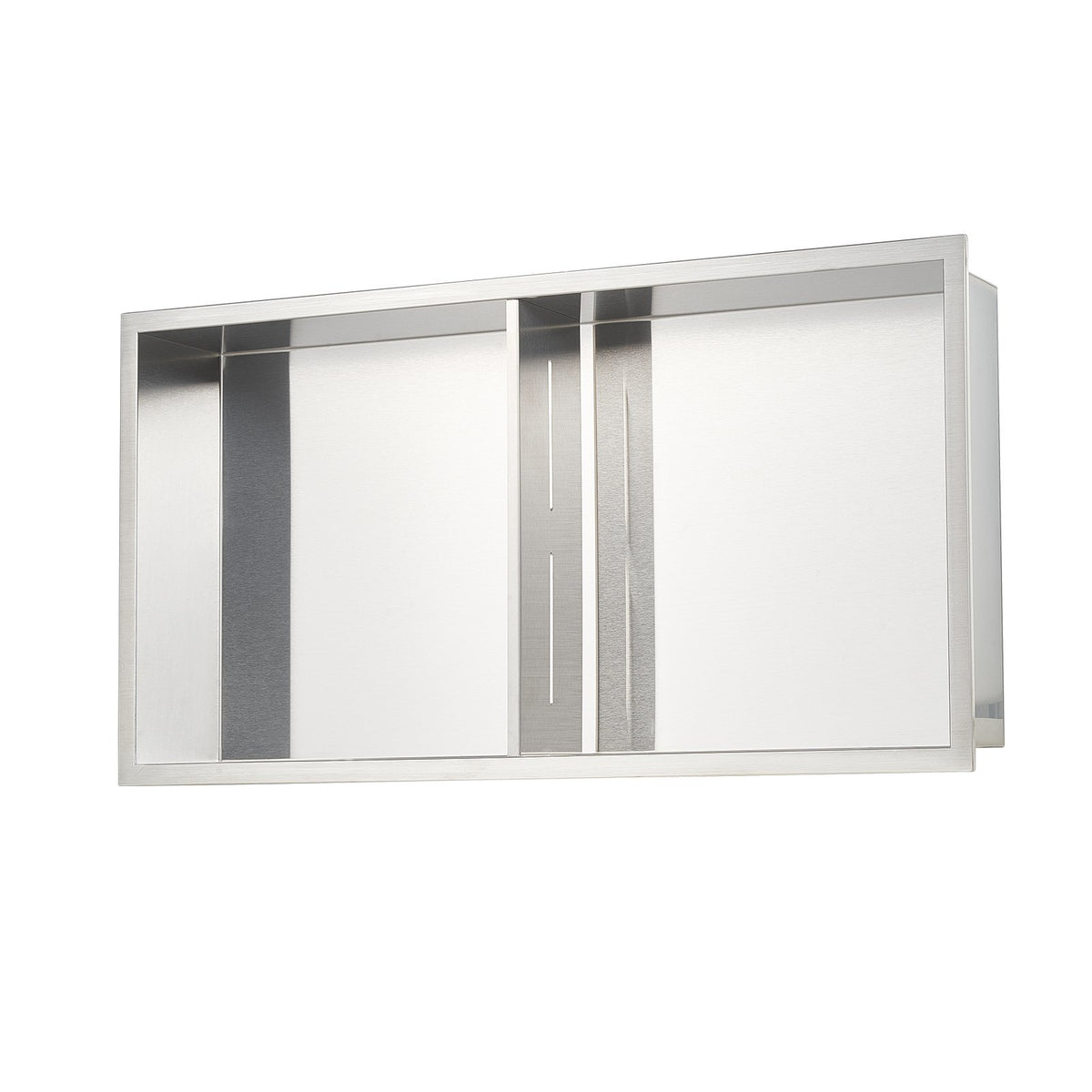 Shower Niche 33x63.5x10.2cm Recessed Wall Double-Layer Stainless Steel Silver