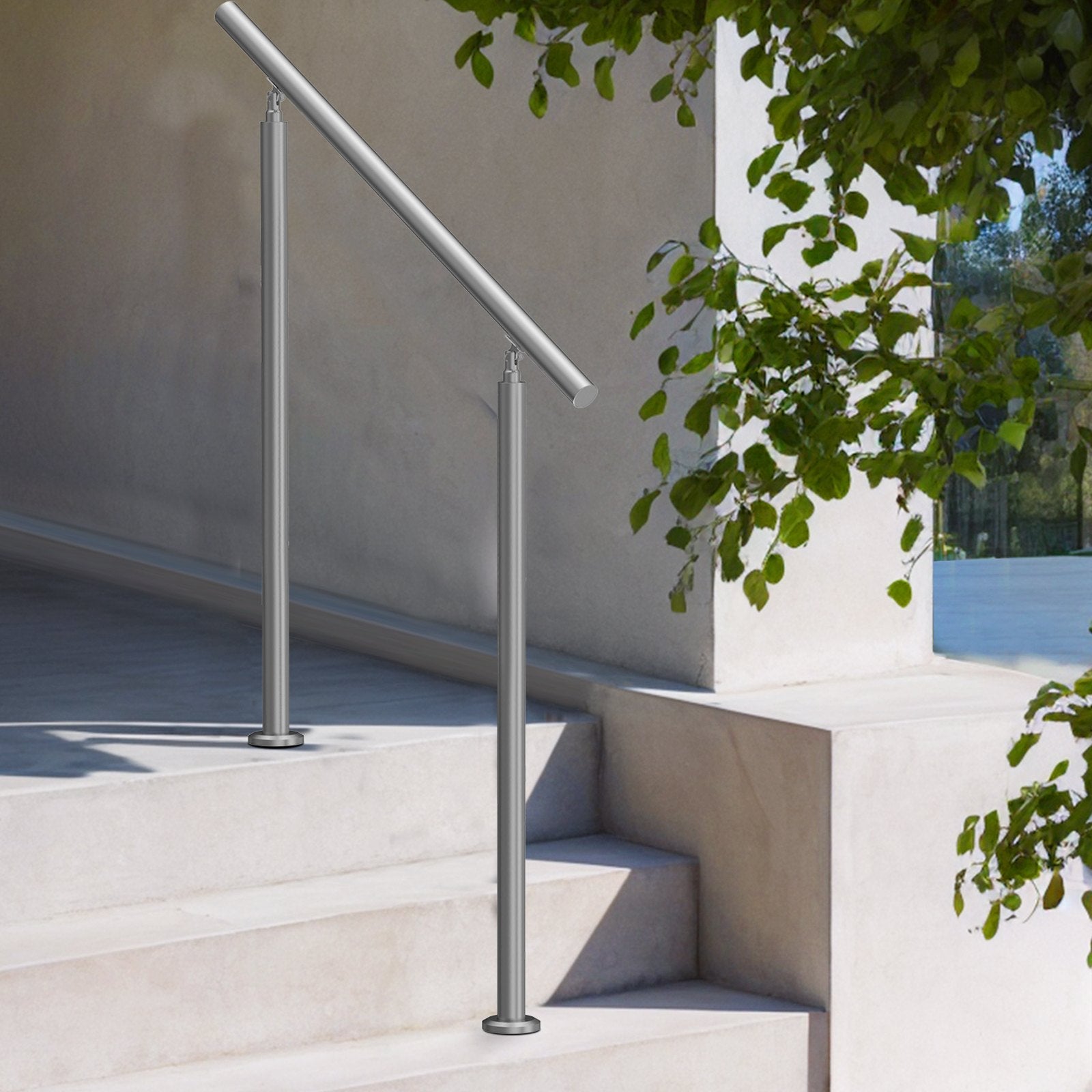 Handrails Outdoor Steps 39.4in Stainless Steel Stair Rail Kit Seniors Deck