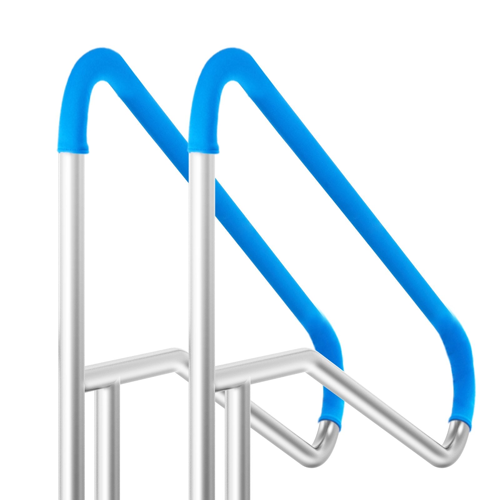 Pool H&rail, 2 PCS 55 x 32 in Stainless Steel Railing with Base Plate for Pools