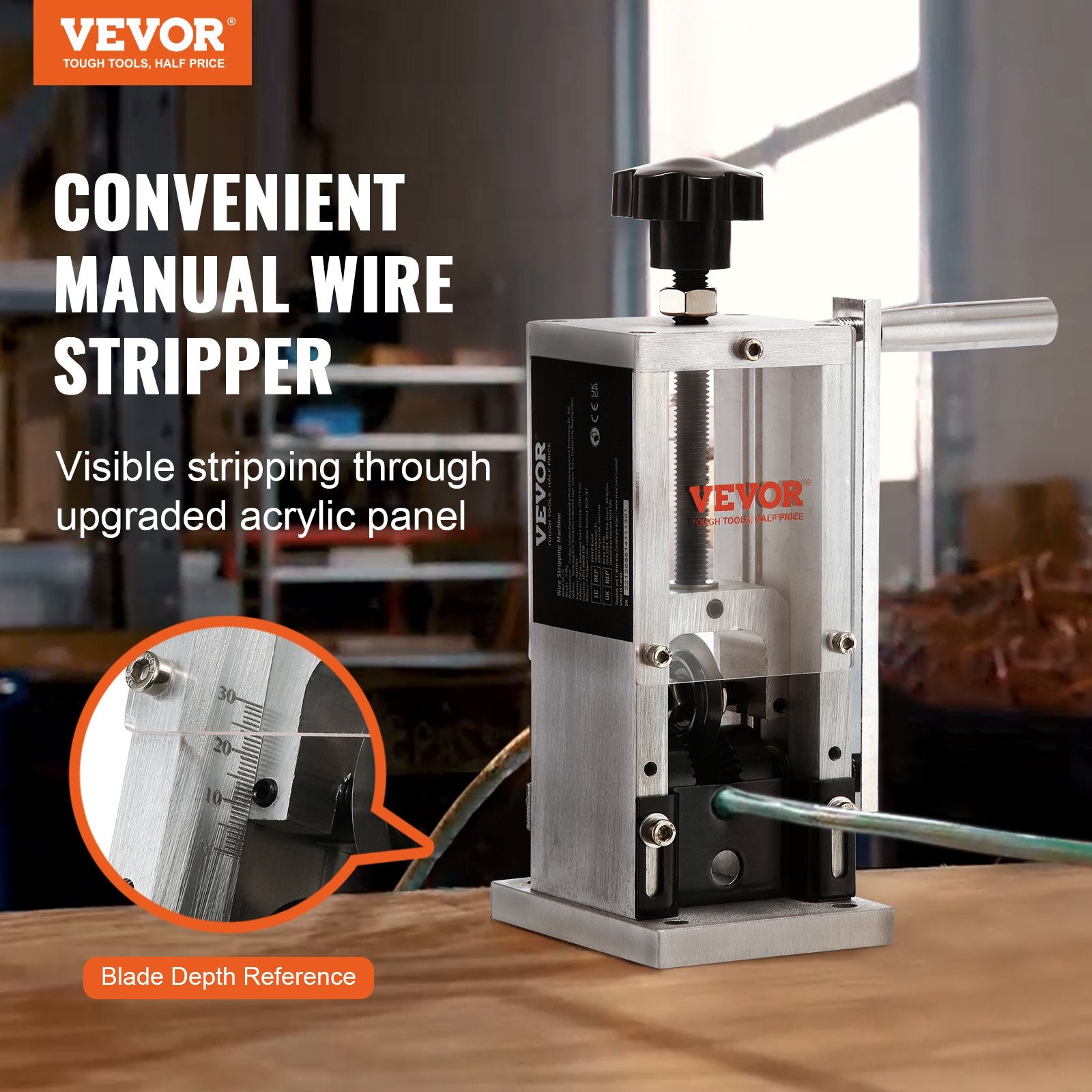 Manual Wire Stripping Machine Copper Stripper 0.06-1.18in Portable Aluminum