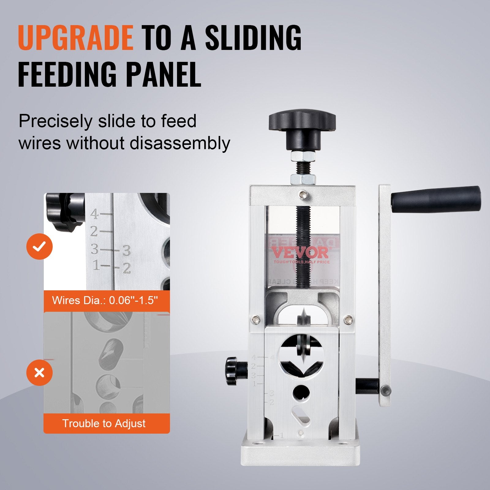 Manual Wire Stripping Machine 0.06-1.57in Portable Copper Stripper with Crank