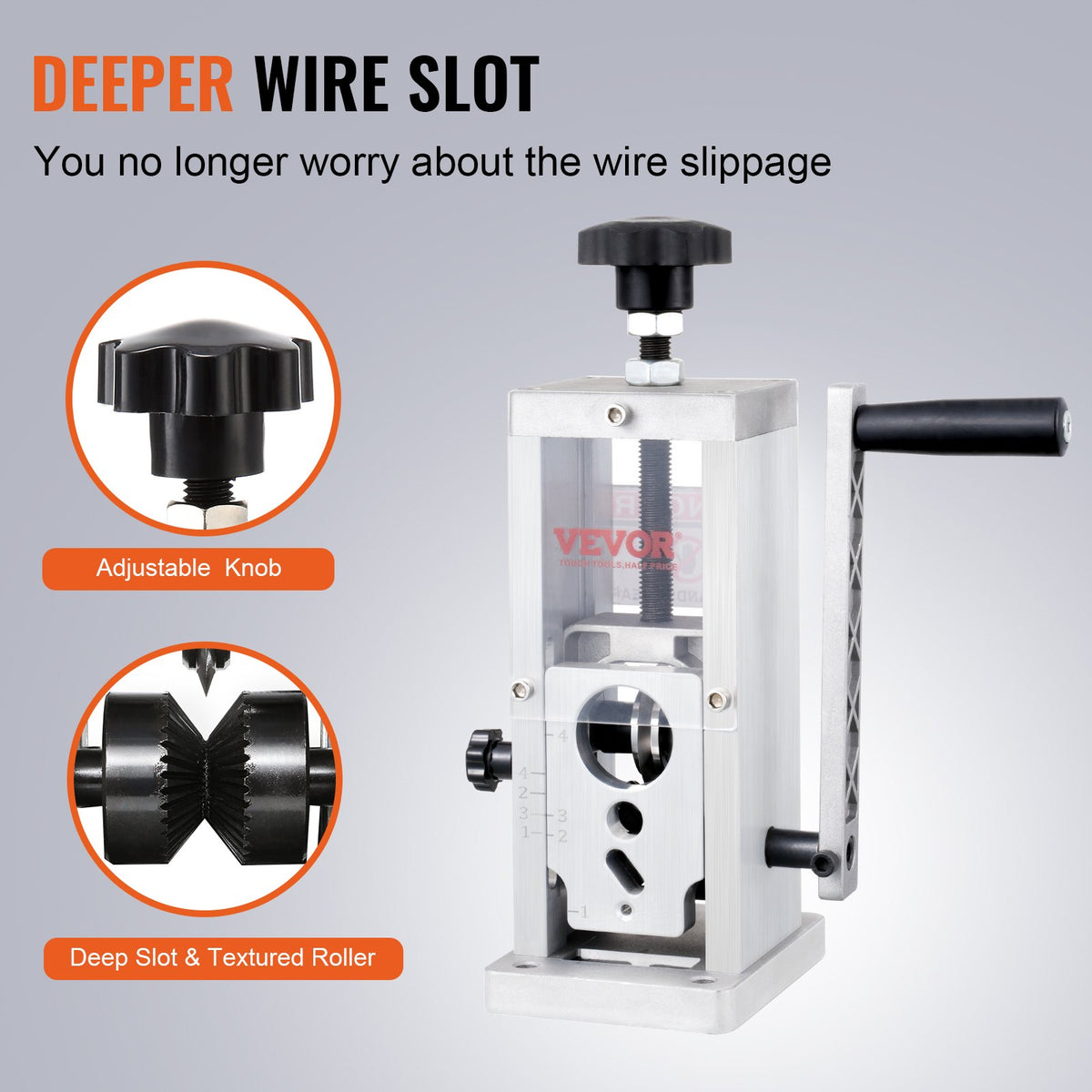 Manual Wire Stripping Machine 0.06-1.57in Portable Copper Stripper with Crank