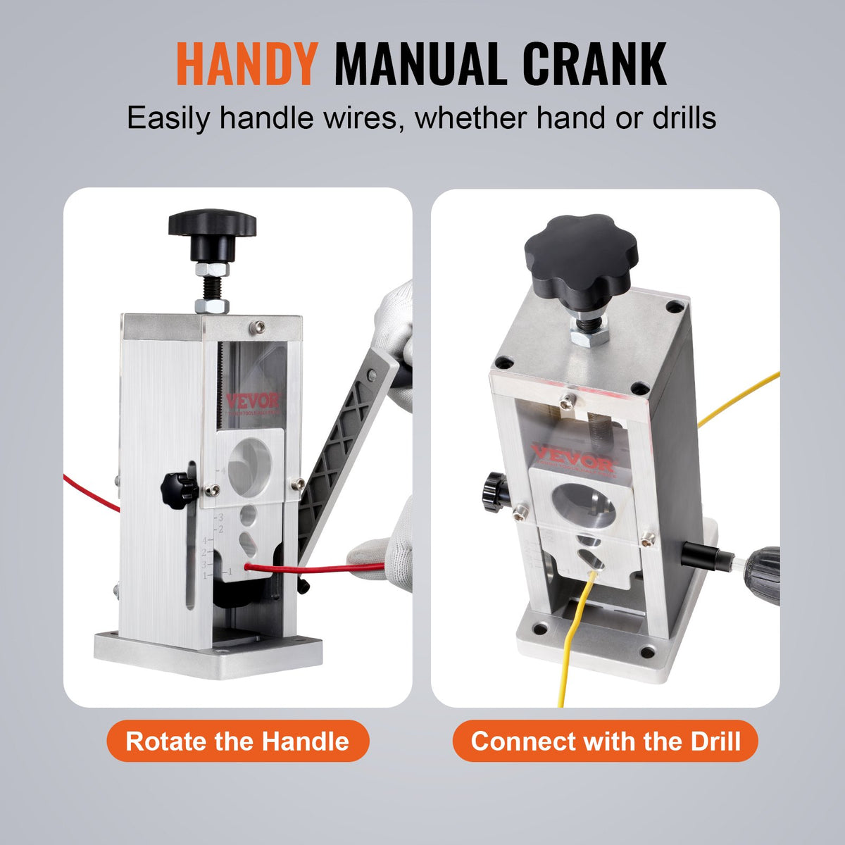 Manual Wire Stripping Machine 0.06-1.57in Portable Copper Stripper with Crank