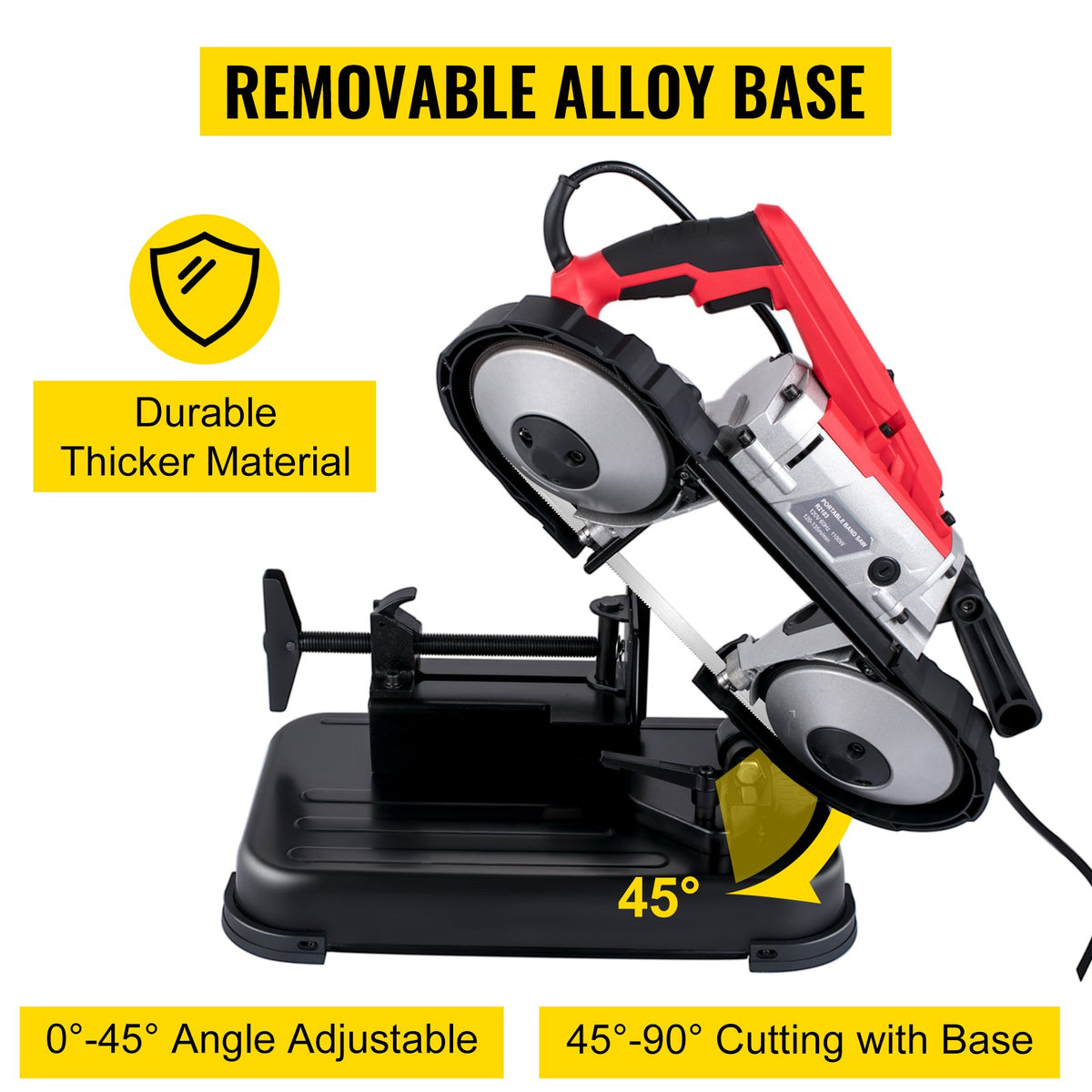 Portable Band Saw Cordless Handheld 127mm Cutting Capacity Variable Speed 10Amp