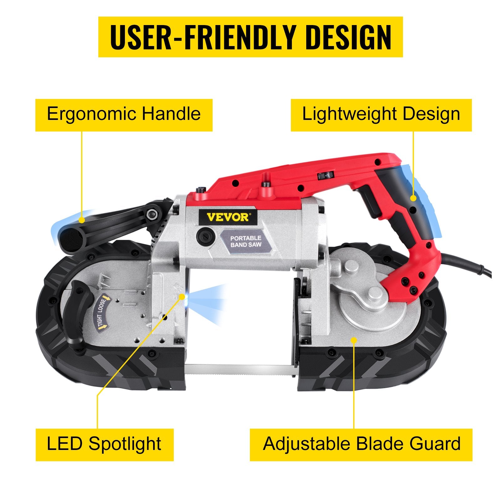 Portable Band Saw 127mm Cutting Capacity Cordless Handheld Variable Speed 10Amp