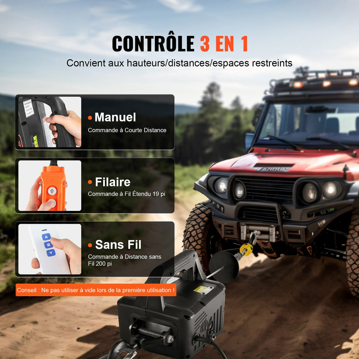 3-in-1 Electric Hoist Winch 500kg 1500W Portable Power Crane