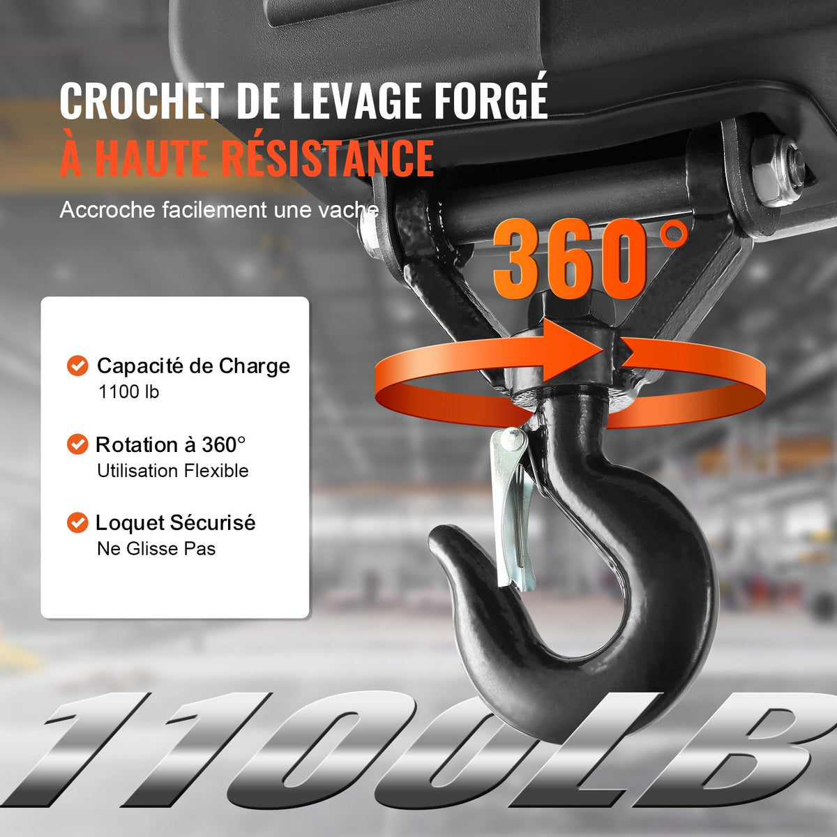 3-in-1 Electric Hoist Winch 500kg 1500W Portable Power Crane