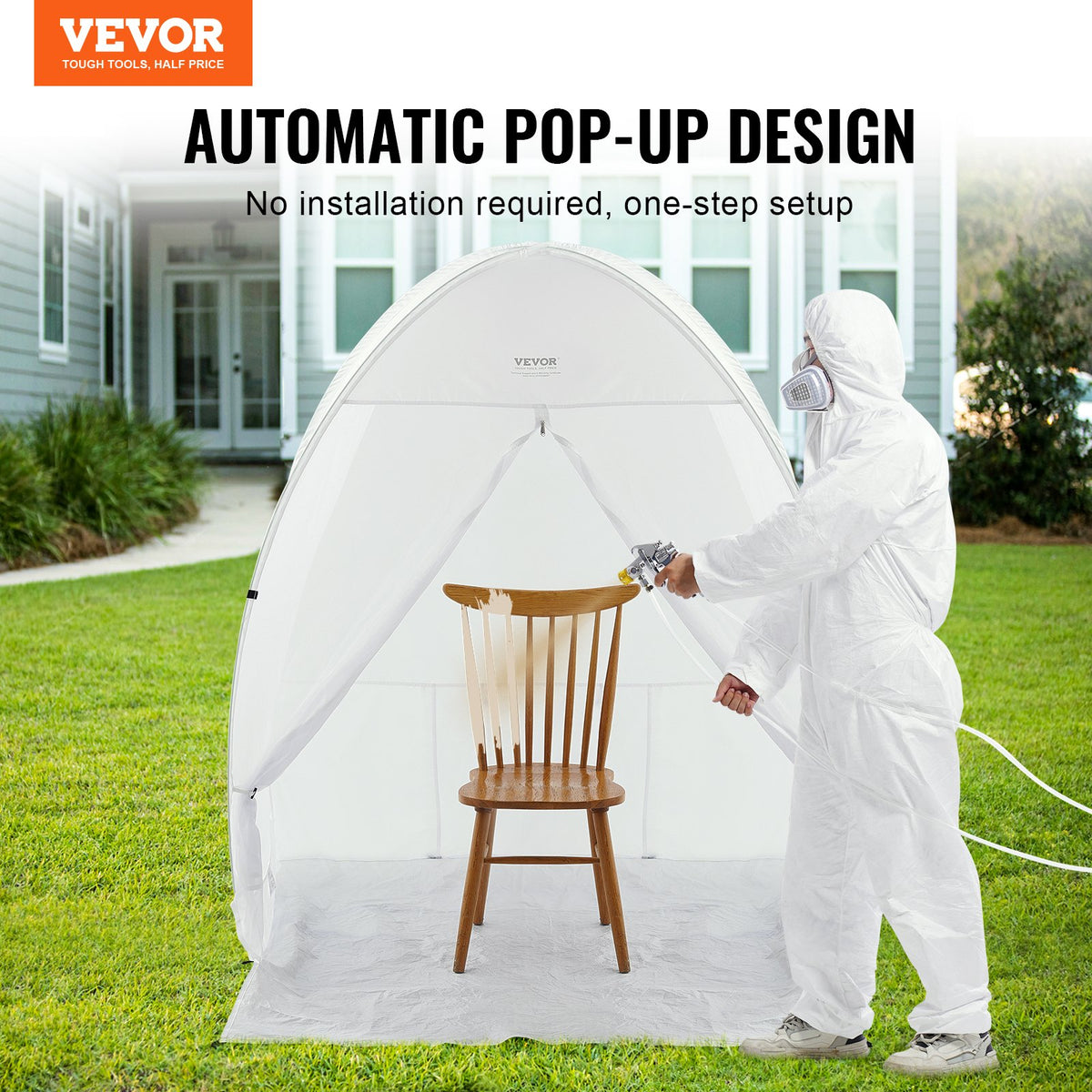 Spray Paint Shelter 60x60x70in Pop-Up Portable Tent Built-In Floor Exhaust