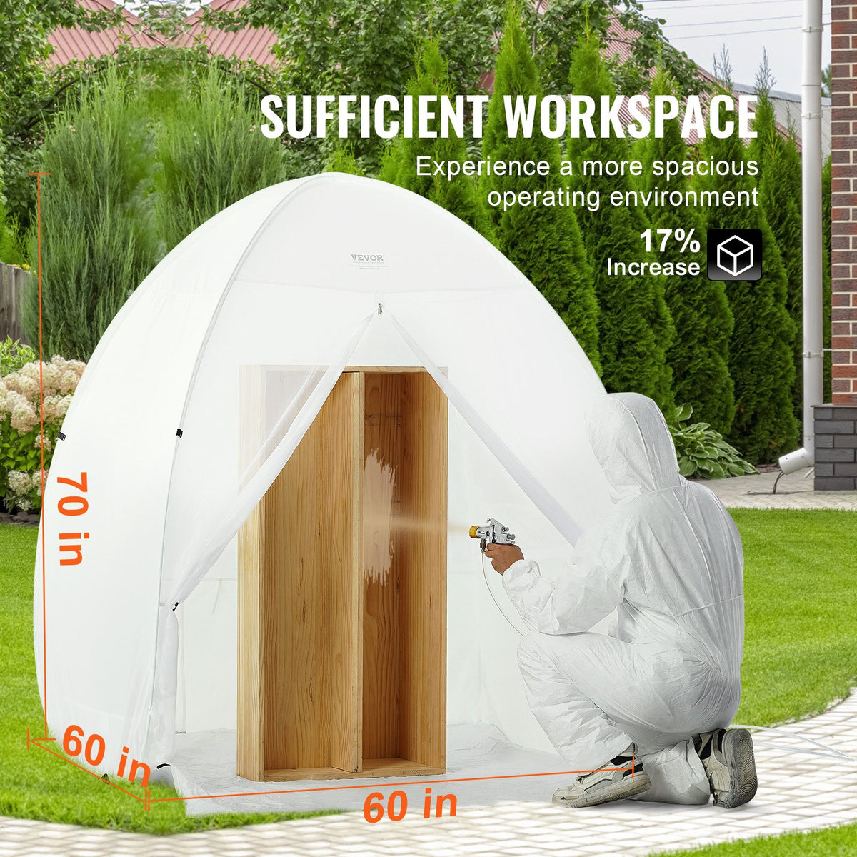 Spray Paint Shelter 60x60x70in Pop-Up Portable Tent Built-In Floor Exhaust