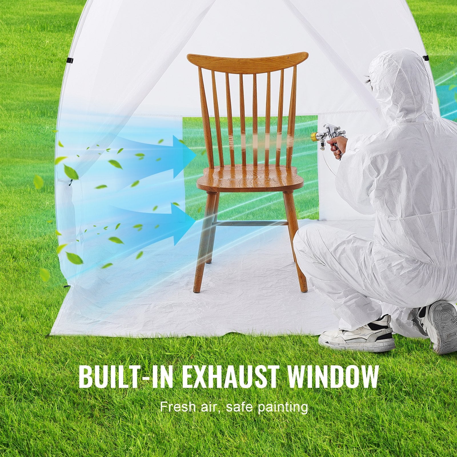 Spray Paint Shelter 60x60x70in Pop-Up Portable Tent Built-In Floor Exhaust