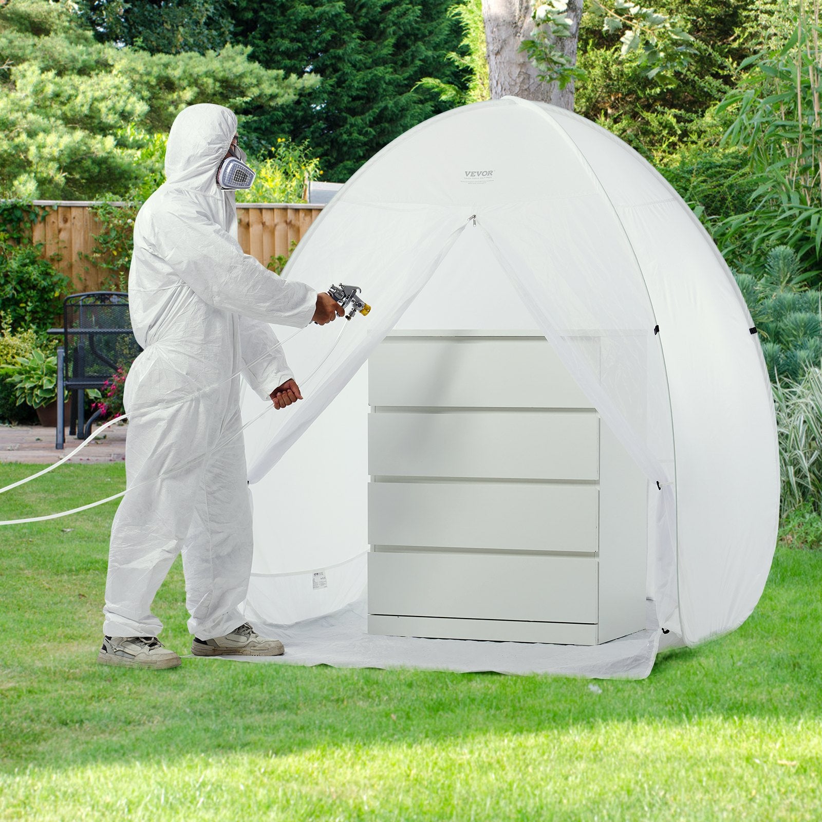 Spray Paint Shelter 60x60x70in Pop-Up Portable Tent Built-In Floor Exhaust