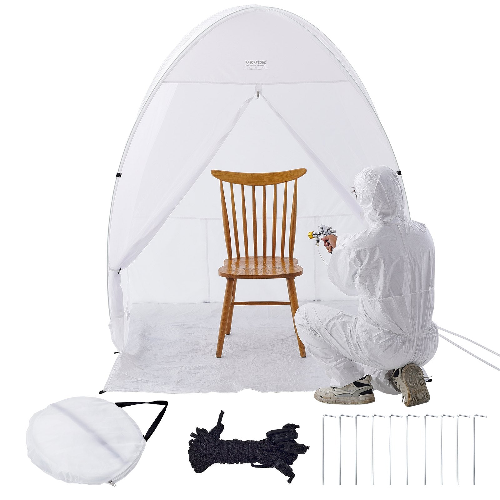 Spray Paint Shelter 60x60x70in Pop-Up Portable Tent Built-In Floor Exhaust