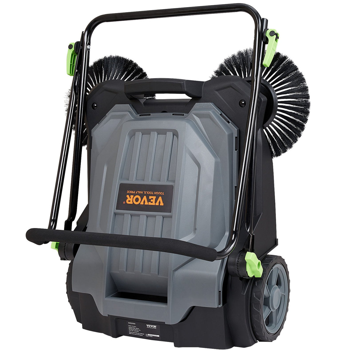 65cm Hand Push Floor Sweeper Manual Non-Electric 18.9L for Yard Garage Patio