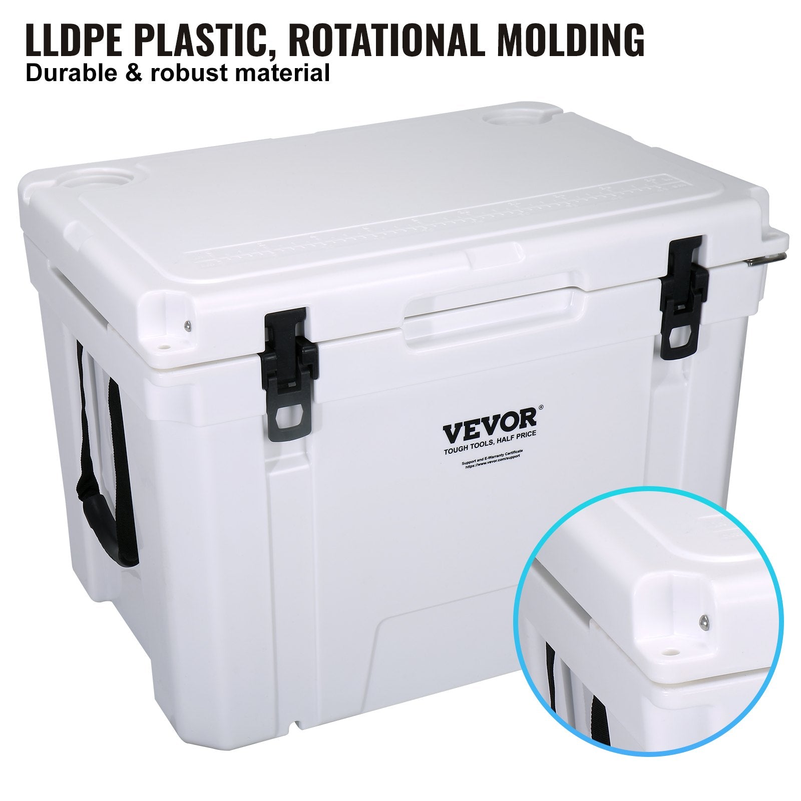 65 qt Insulated Portable Cooler Holds 65 Cans with Heavy Duty Handle