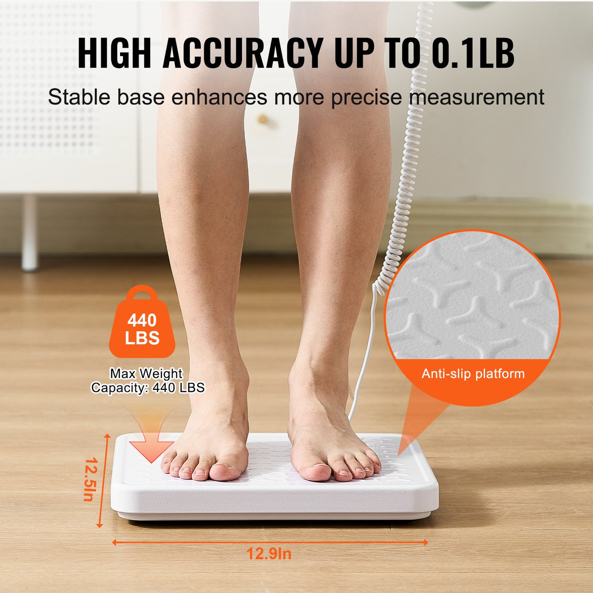 Portable Medical Scale Digital Physician 440LBS Professional Anti-Slip Platform