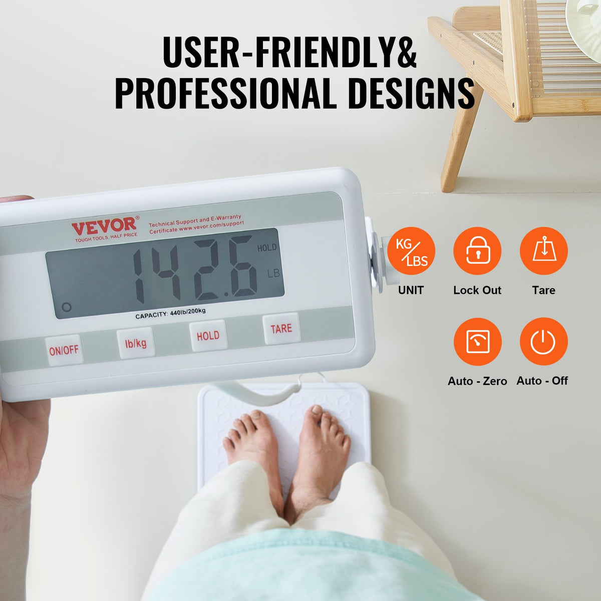 Portable Medical Scale Digital Physician 440LBS Professional Anti-Slip Platform