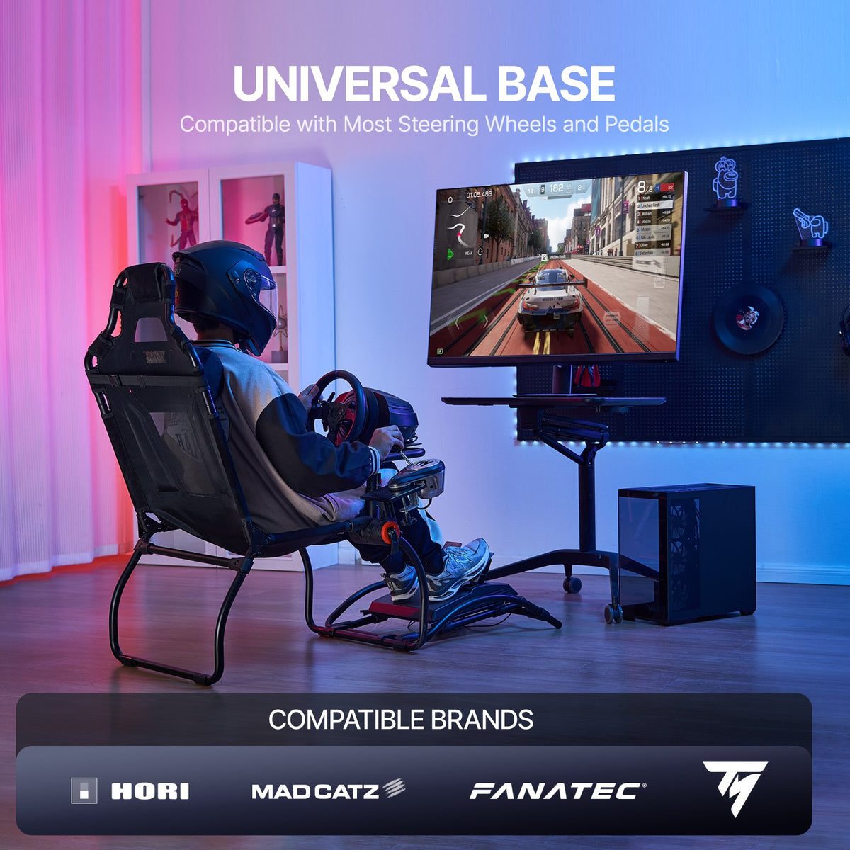 Racing Wheel Stand Foldable for Logitech G923 G920 G29 Adjustable Portable