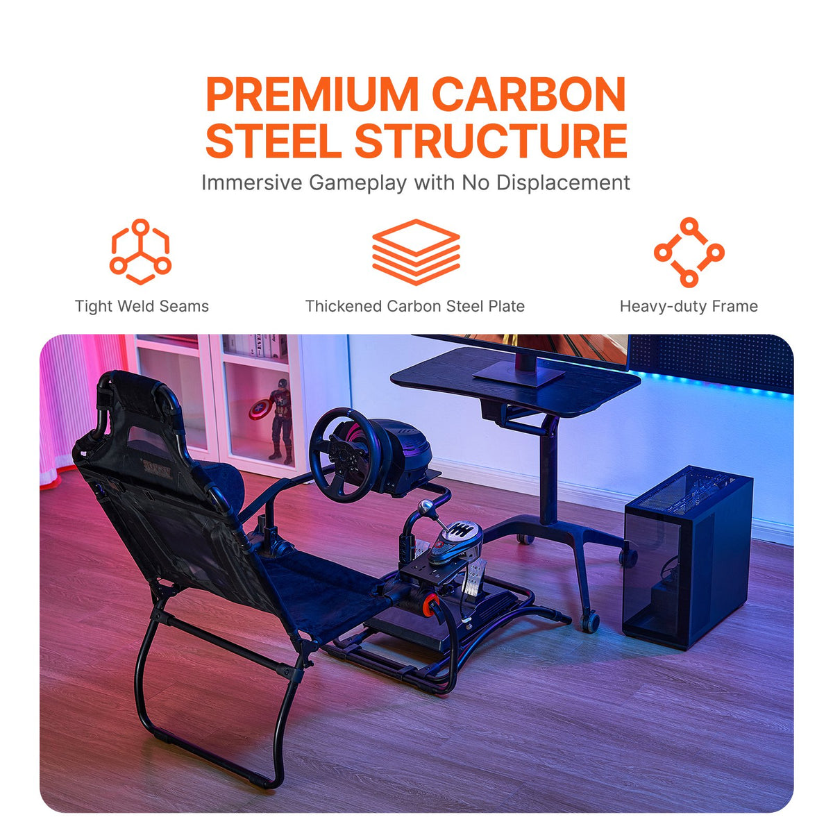 Racing Wheel Stand Foldable for Logitech G923 G920 G29 Adjustable Portable