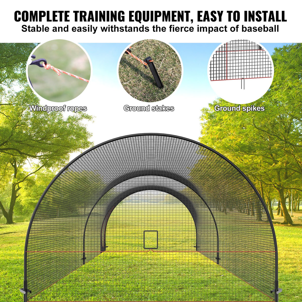 Baseball Batting Cage 670cm Portable Net & Frame with Carry BagBackyard Training