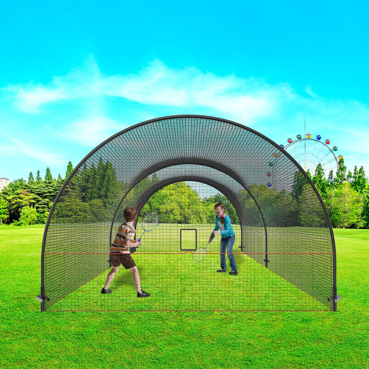 Baseball Batting Cage 670cm Portable Net & Frame with Carry BagBackyard Training