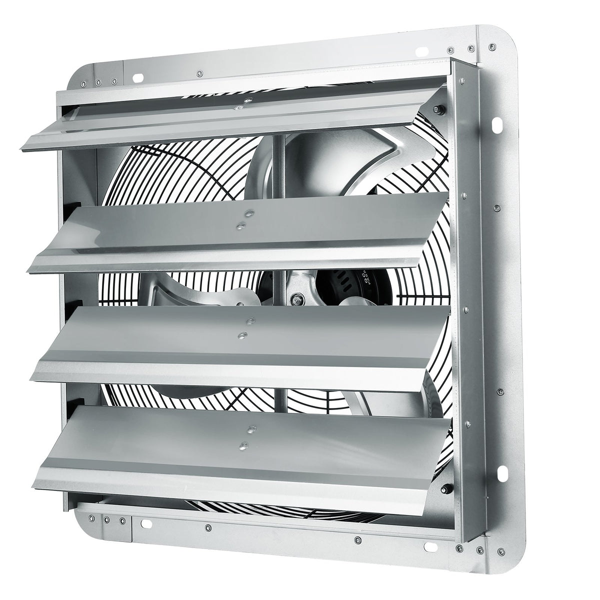 Shutter Exhaust Fan 406mm 1400RPM 1506CFM High-Speed Aluminum Wall Mount Vent