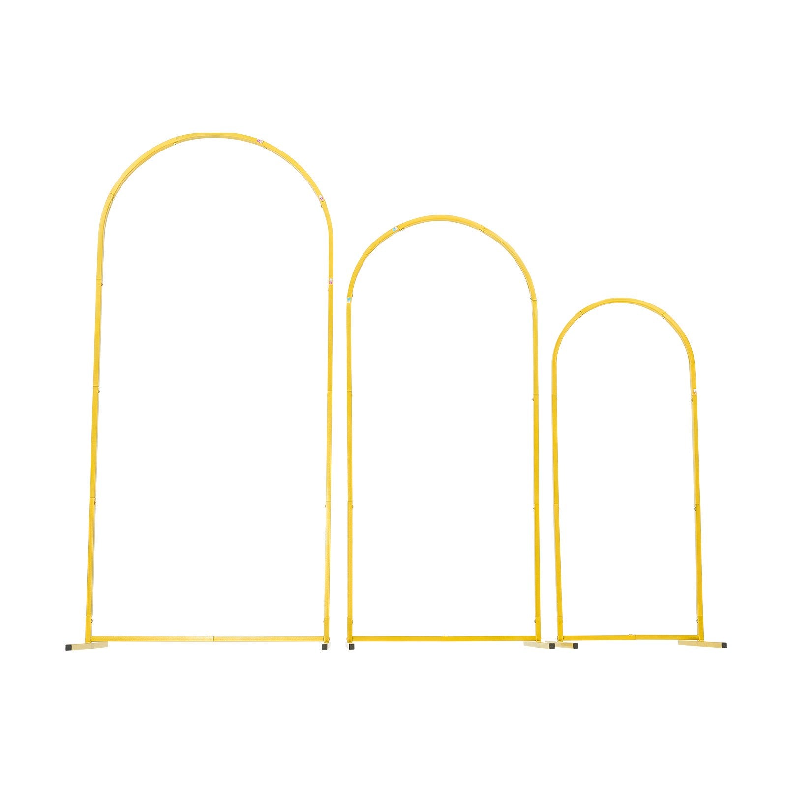 Arch Backdrop Stand Set of 3 1.8/1.5/1.2m Gold Metal for Events