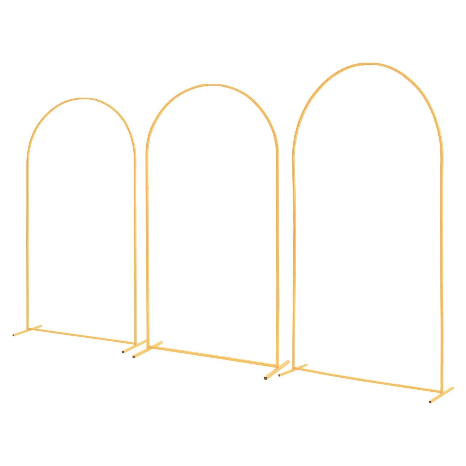 Set of 3 Gold Metal Arch Backdrop Stands for Wedding & Party Decoration