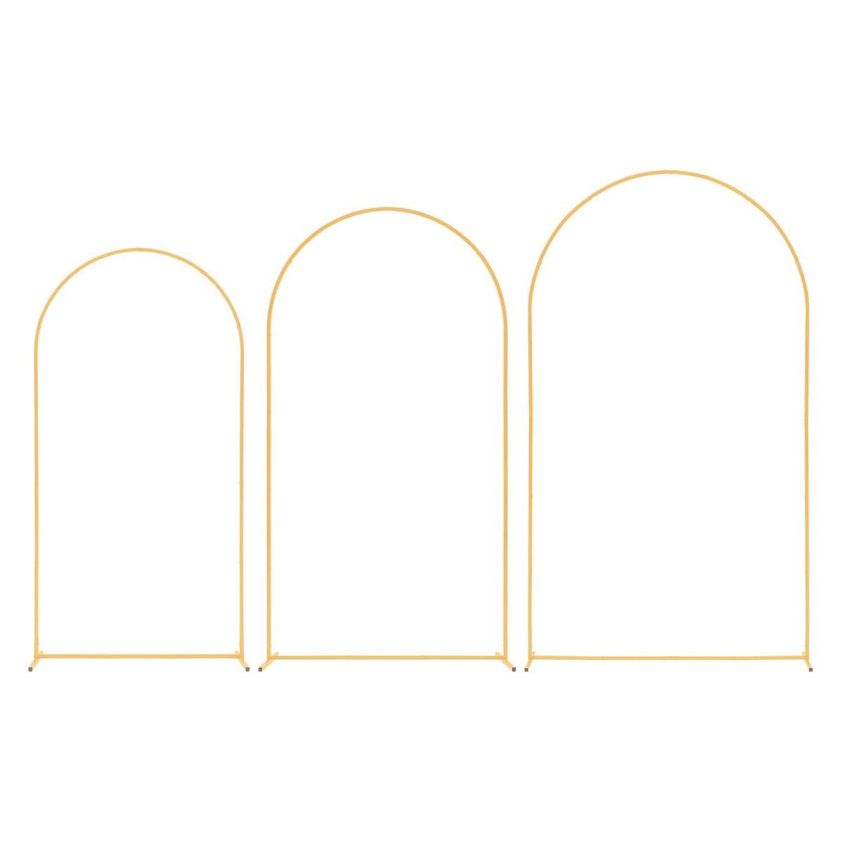 Set of 3 Gold Metal Arch Backdrop Stands for Wedding & Party Decoration