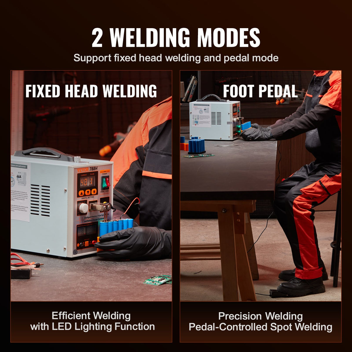 Portable High-Power Battery Spot Welder with 2 Welding Modes & LED Lighting