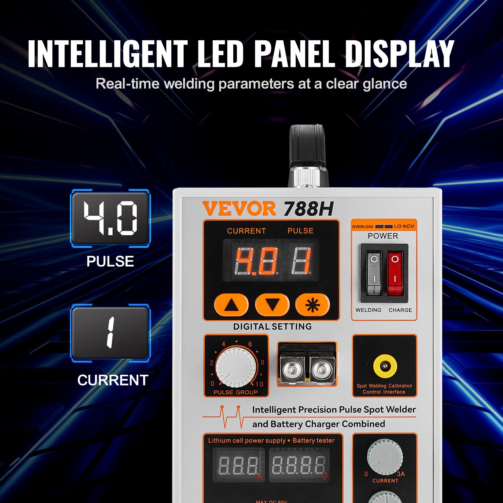 Portable High-Power Battery Spot Welder with 2 Welding Modes & LED Lighting
