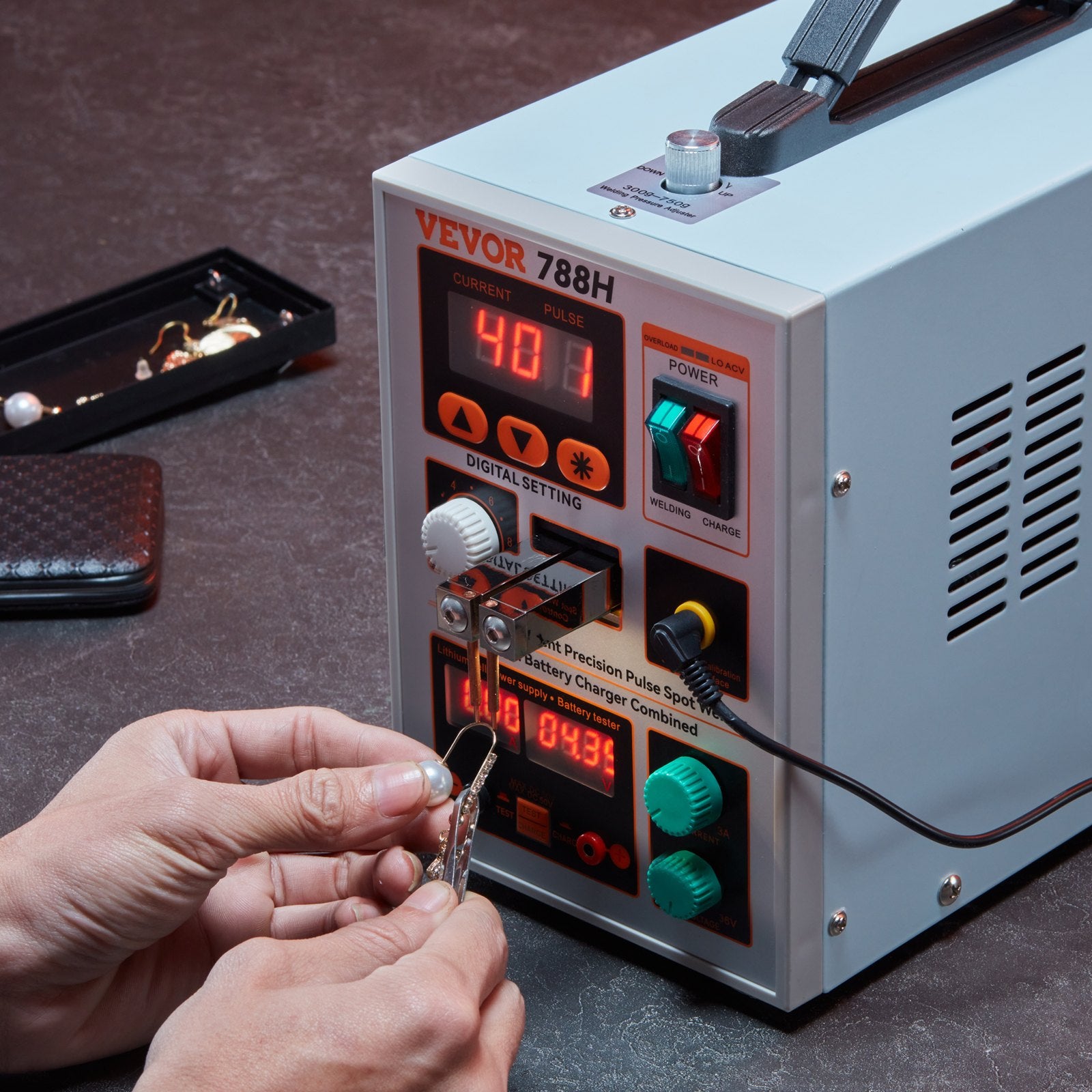 Portable High-Power Battery Spot Welder with 2 Welding Modes & LED Lighting