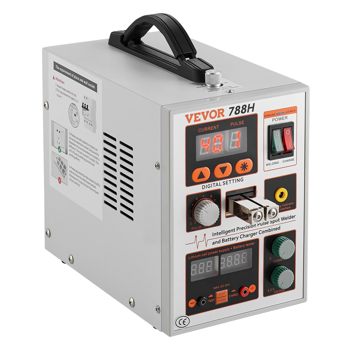 Portable High-Power Battery Spot Welder with 2 Welding Modes & LED Lighting