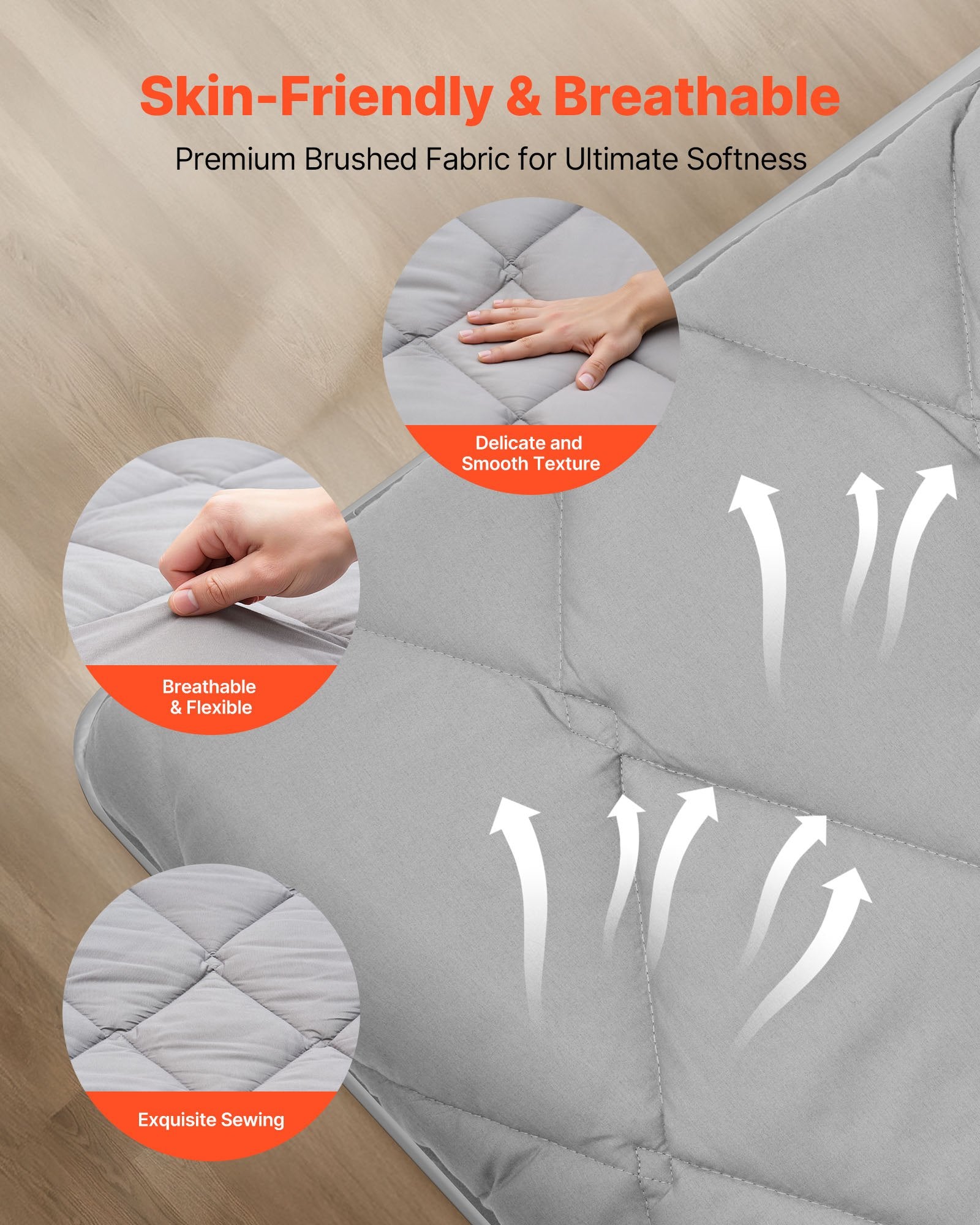 Tatami Mat Queen Size Foldable 9-Layer Futon Floor Mat 2032x1524x63.5mm Gray