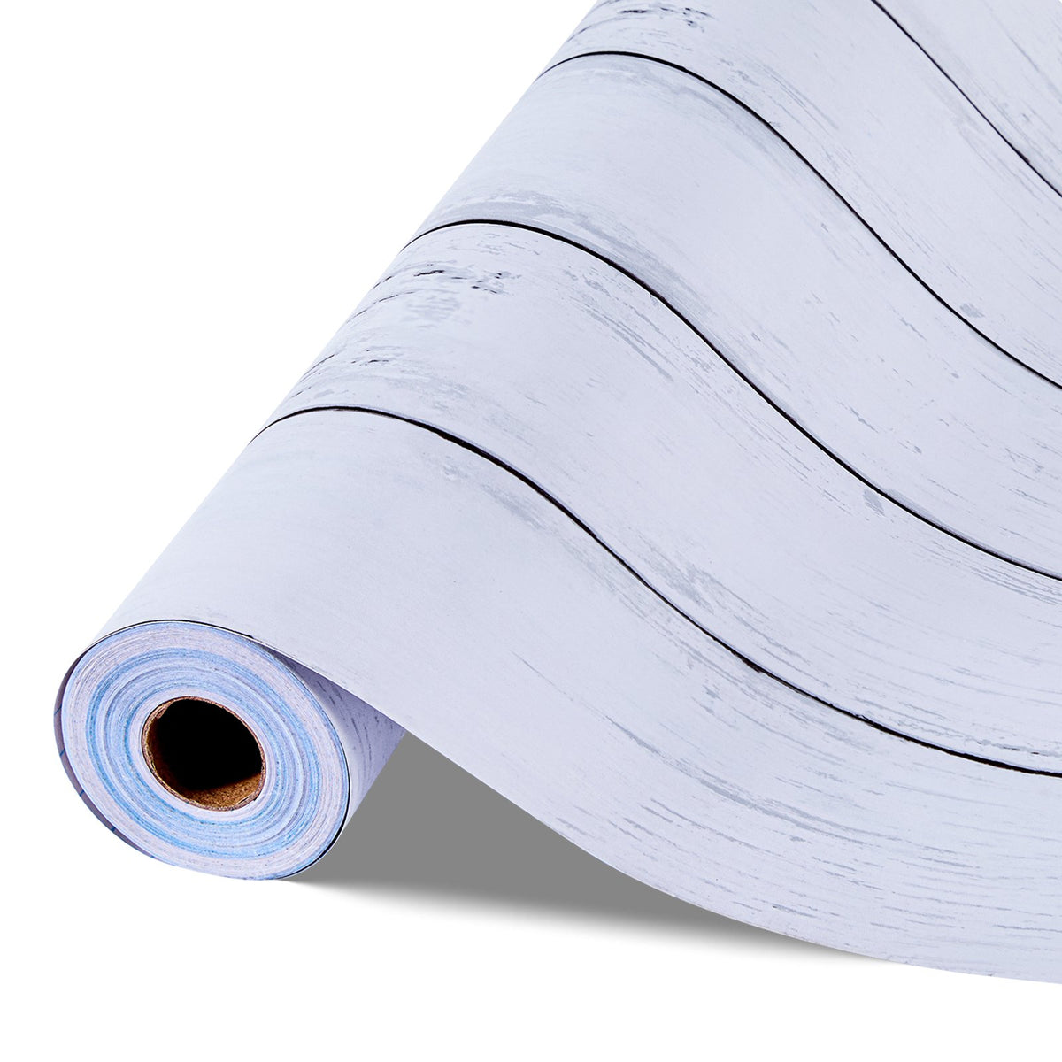 Peel and Stick Wallpaper 45cm x 12m White Wood Textured Waterproof Vinyl Roll