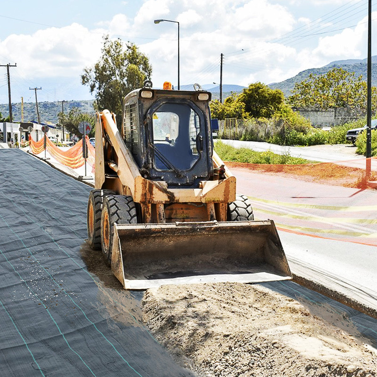 Geotextile Fabric 3.8x15.2m 3.5oz Woven PP 600lbs Tensile Driveway Weed Barrier