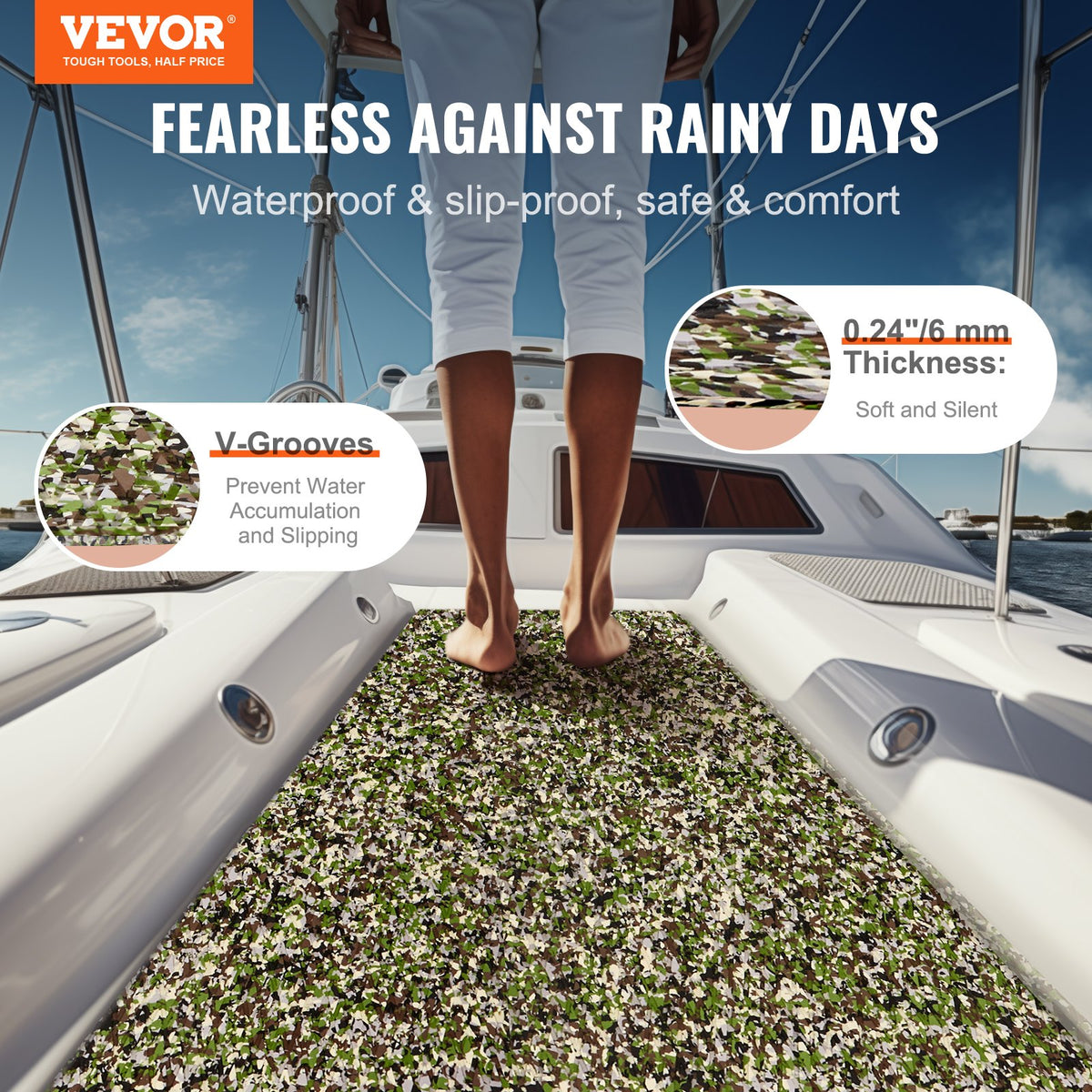 Boat Flooring EVA Foam Decking 94.5"x35.4" Non-Slip Self-Adhesive 23.2 sq.ft