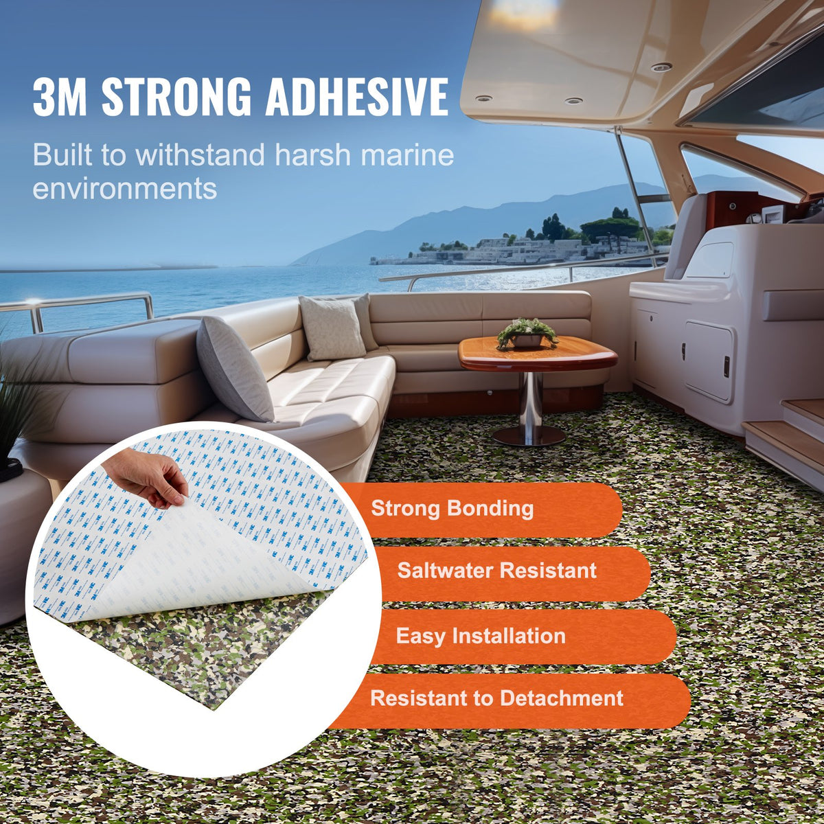 Boat Flooring EVA Foam Decking 94.5"x35.4" Non-Slip Self-Adhesive 23.2 sq.ft