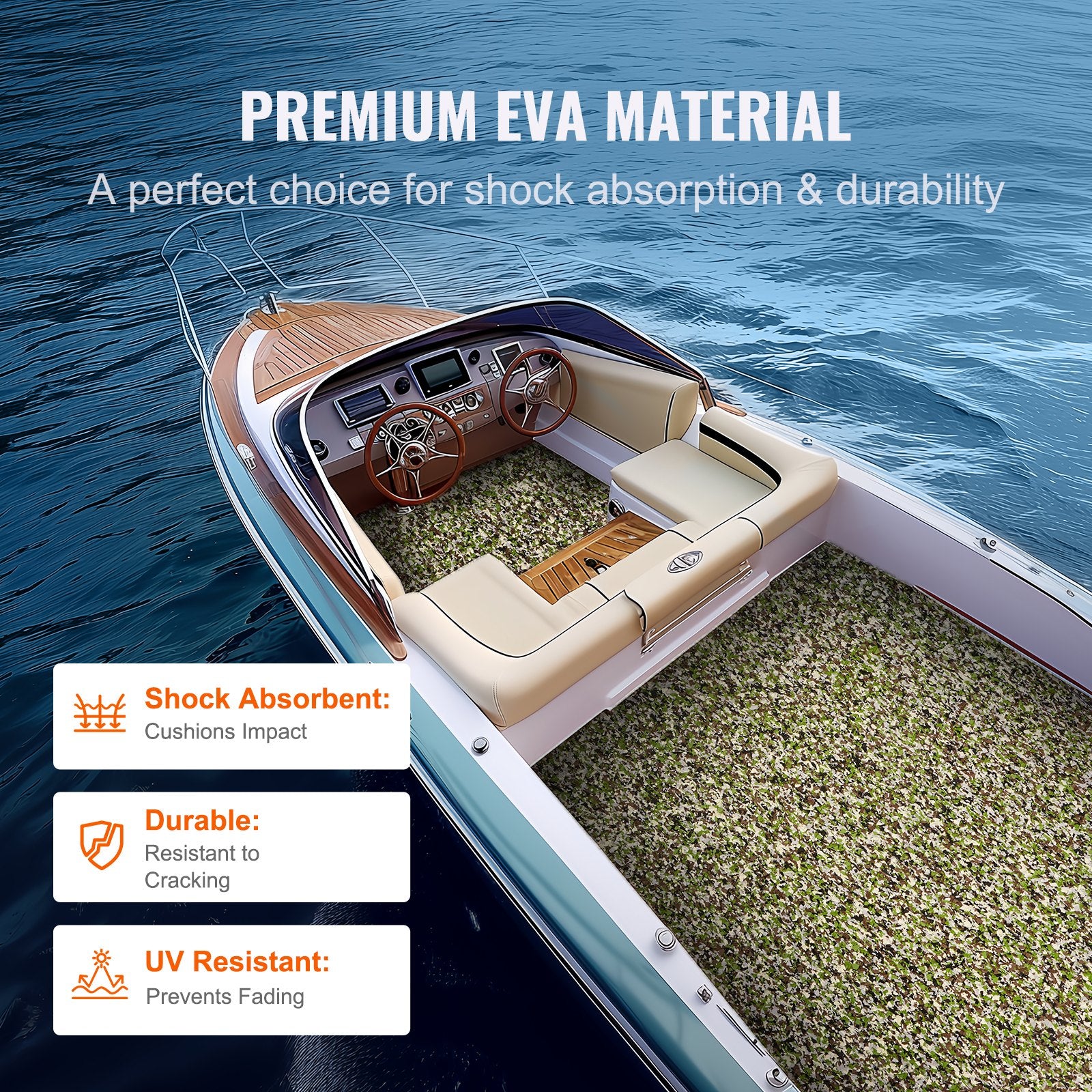 Boat Flooring EVA Foam Decking 94.5"x35.4" Non-Slip Self-Adhesive 23.2 sq.ft