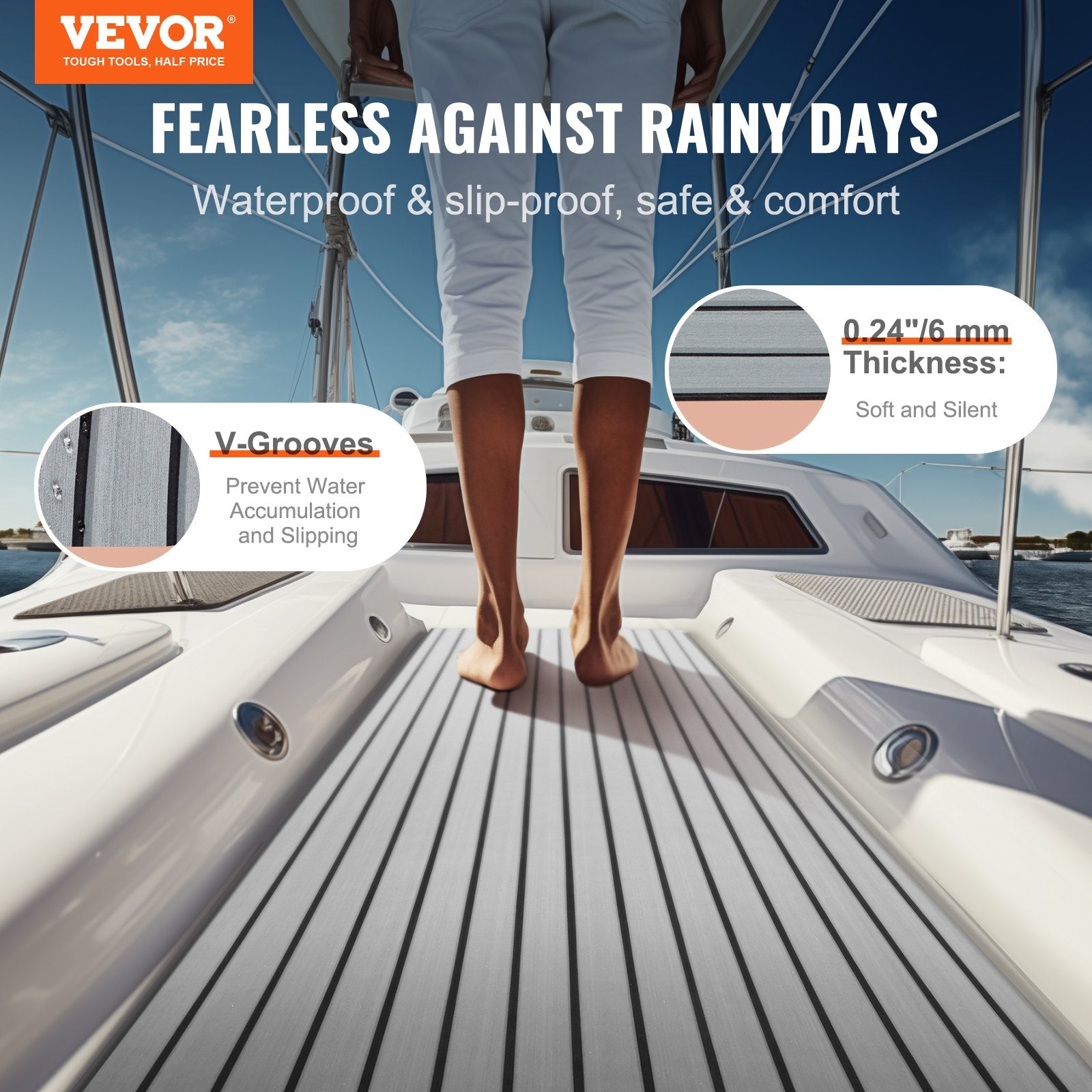 Boat Flooring EVA Foam Decking Non-Slip SelfAdhesive Marine 94.5x35.4 23.2sqft