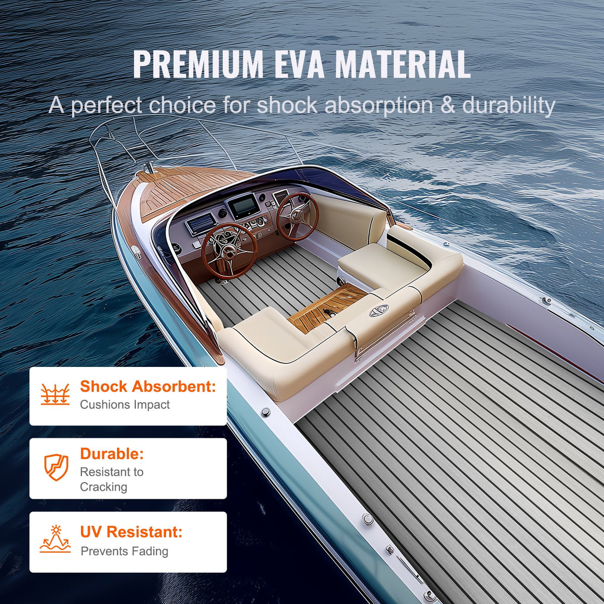 Boat Flooring EVA Foam Decking Non-Slip SelfAdhesive Marine 94.5x35.4 23.2sqft