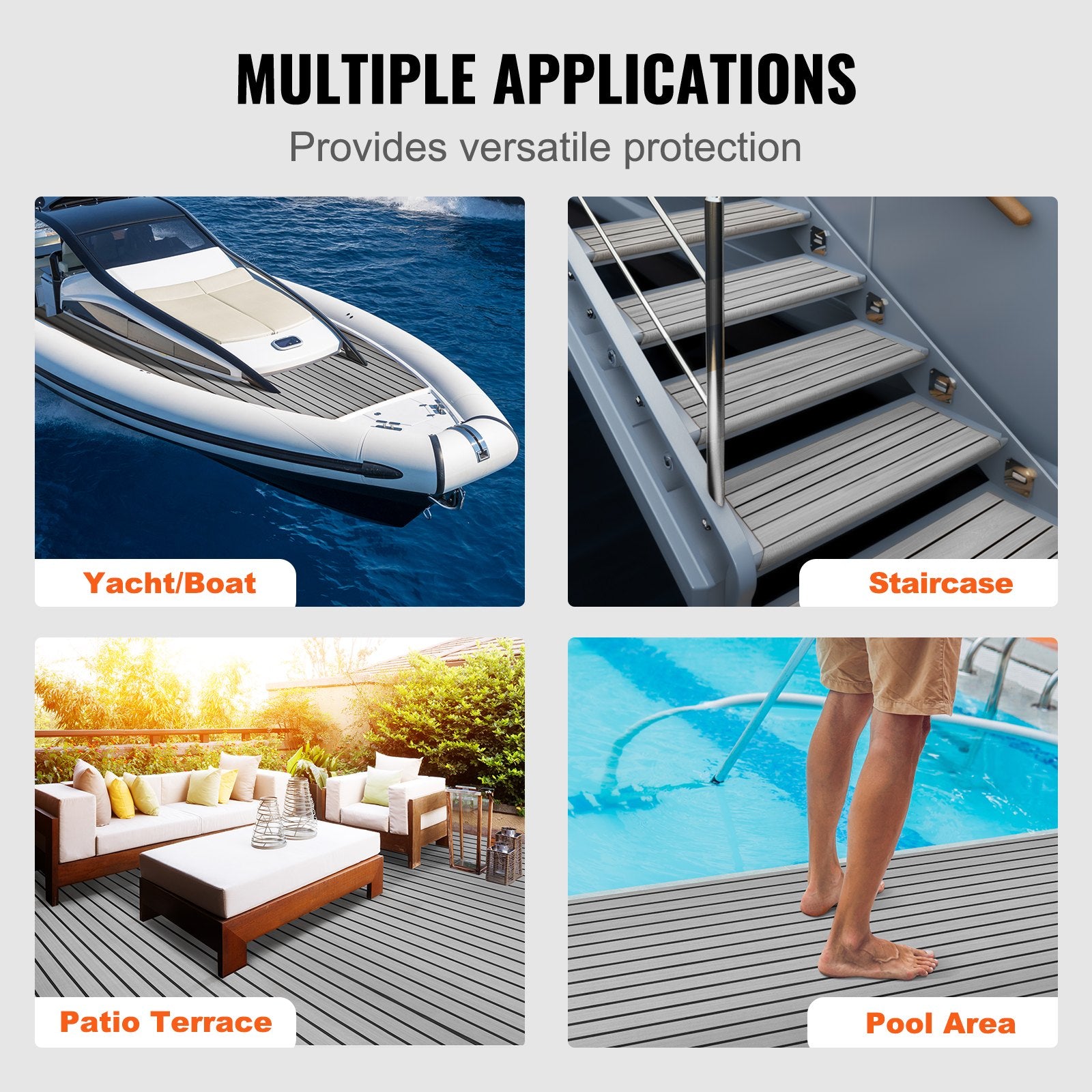 Boat Flooring EVA Foam Decking Non-Slip SelfAdhesive Marine 94.5x35.4 23.2sqft