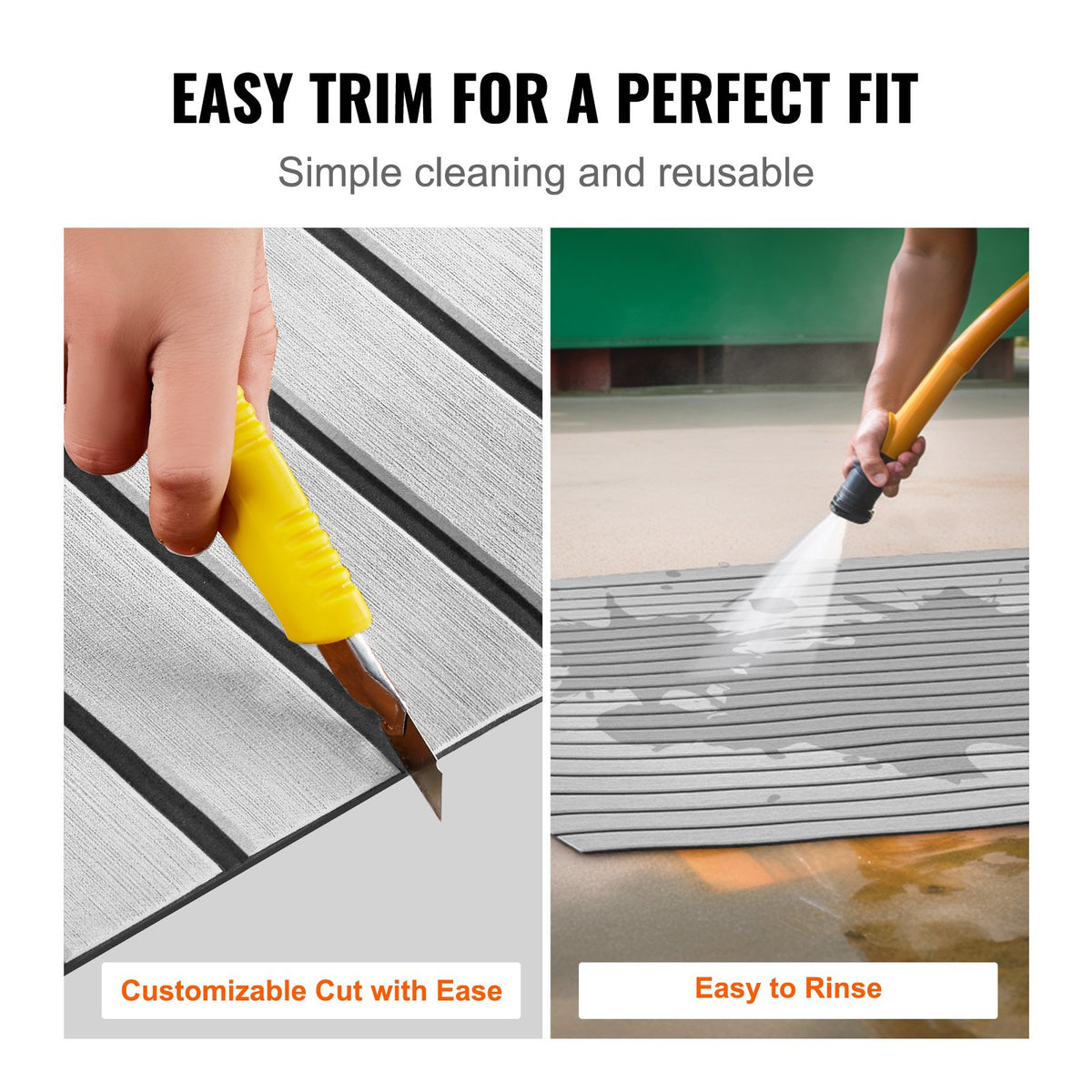 EVA Foam Boat Flooring 94.5" x 45.7" Non-Slip Self-Adhesive Marine Decking