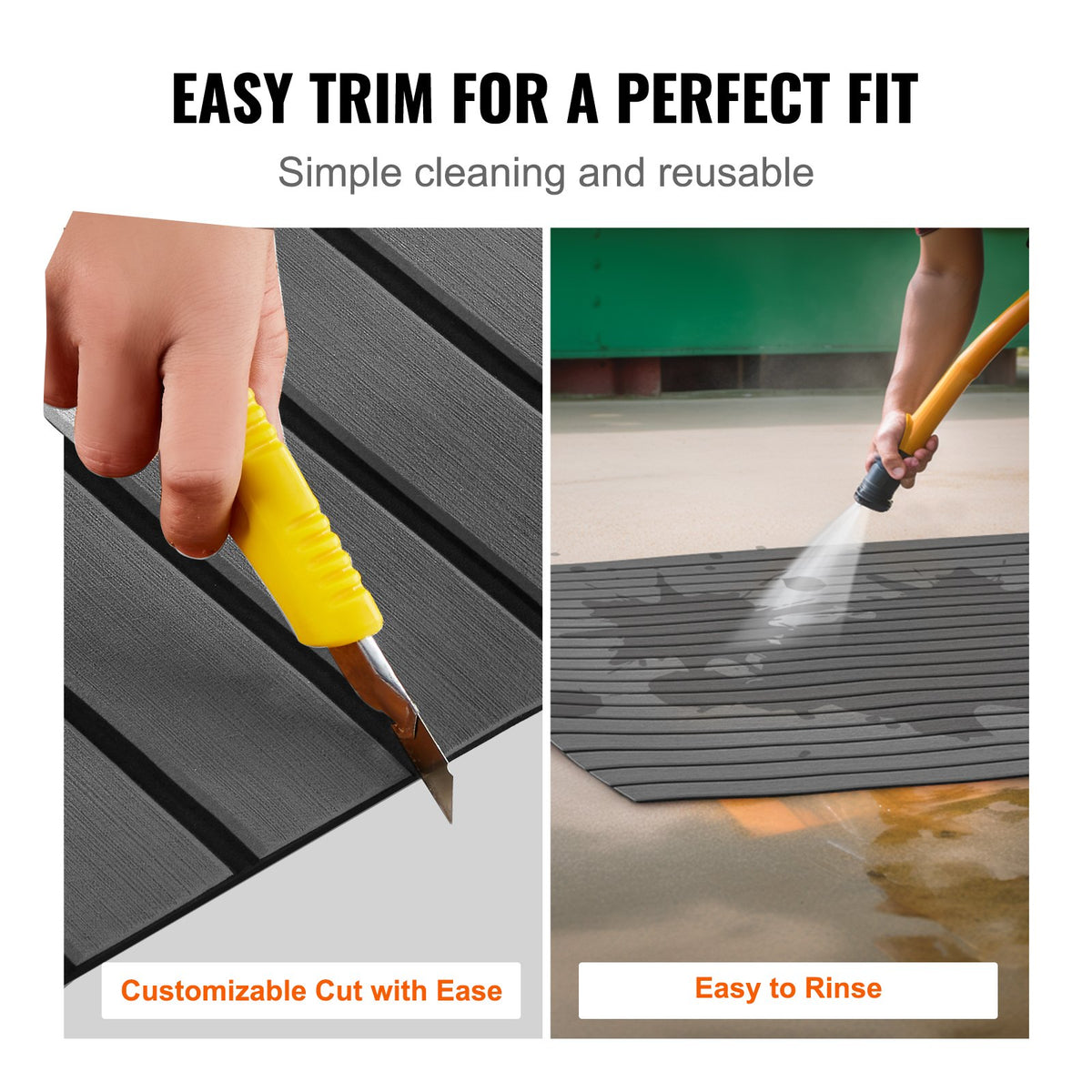 EVA Foam Boat Flooring 94.5" x 17.7" Non-Slip Self-Adhesive Marine Decking