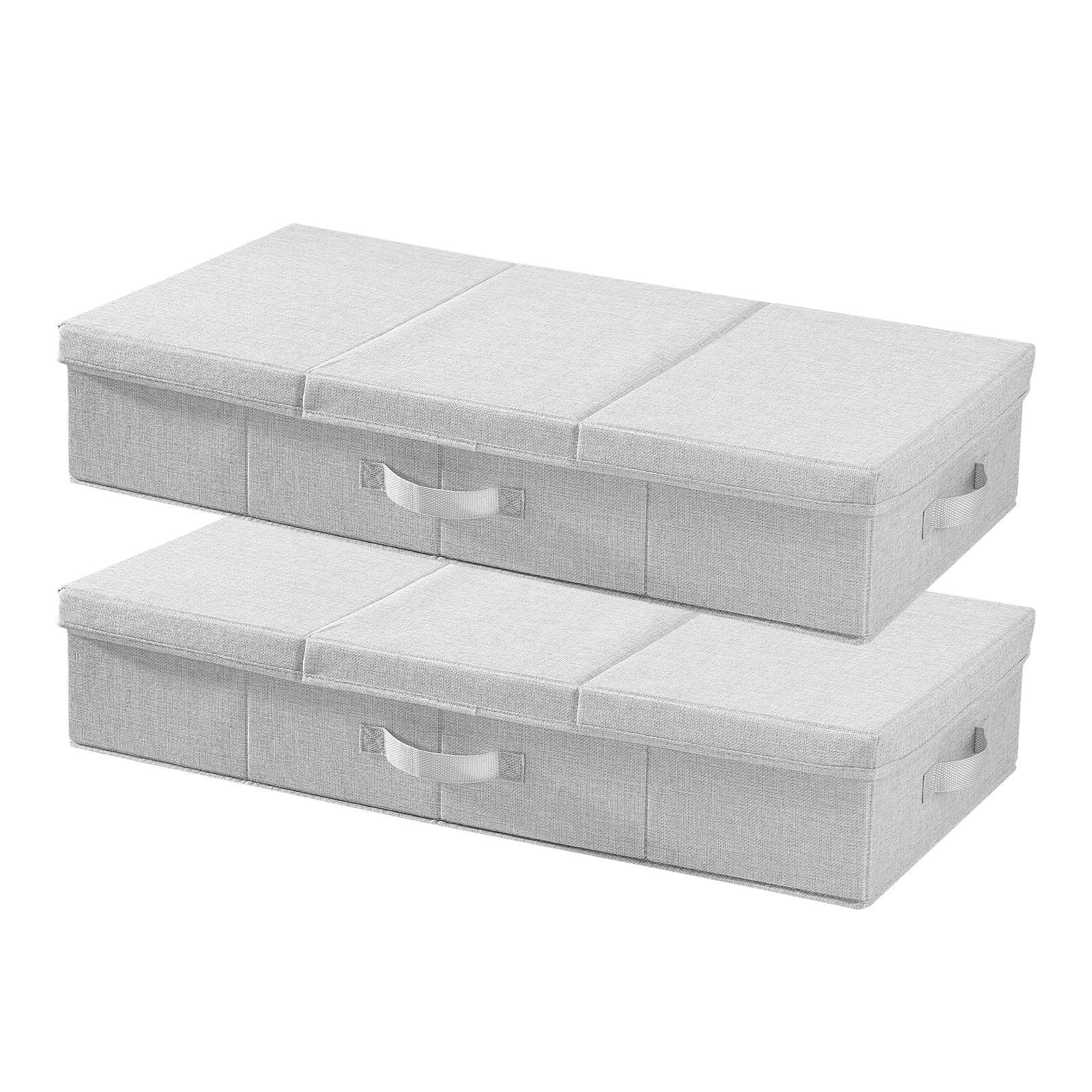 Under Bed Storage 48L Gray Drawer Bins with Lids 805x405x155mm, 2 Pack