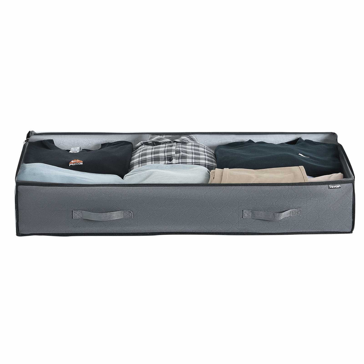 Low Profile Under Bed Storage with Clear Lids, 90L Underbed Boxes, 6 Pack