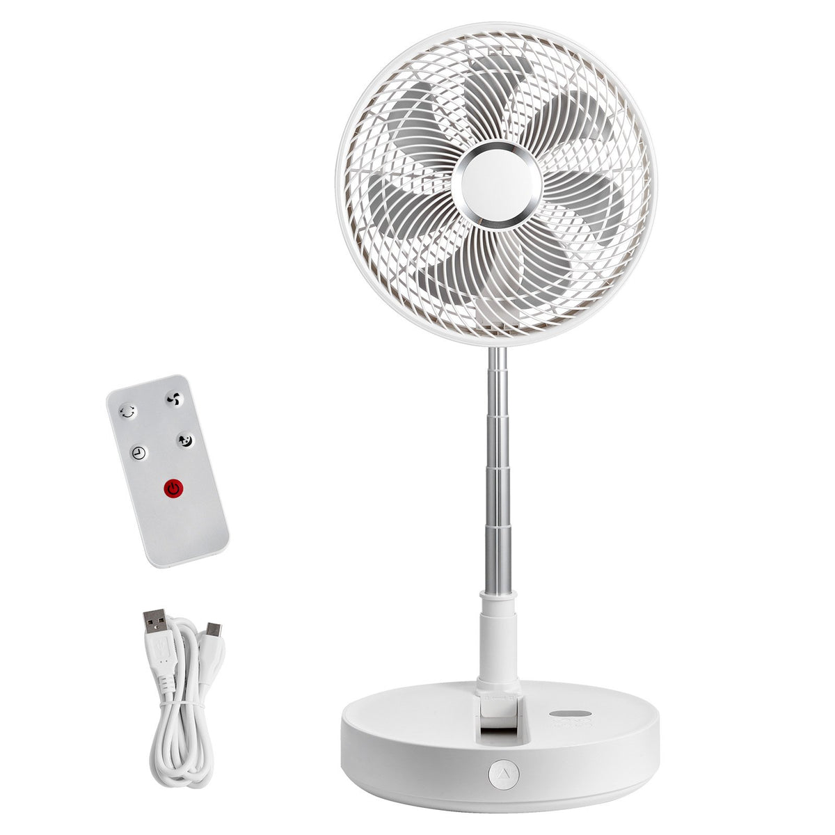 12 Inch Foldable Standing Fan Remote 4-Speed Quiet Portable USB Rechargeable