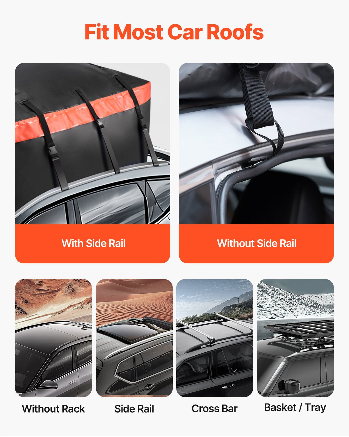 Car Rooftop Cargo Carrier Bag 20cuft Heavy Duty 840D PVC Waterproof w/Lock Mat