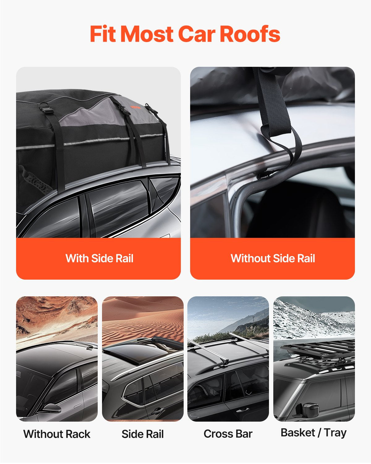 Waterproof Oxford 21 Cu Ft Car Rooftop Cargo Carrier Roof Bag